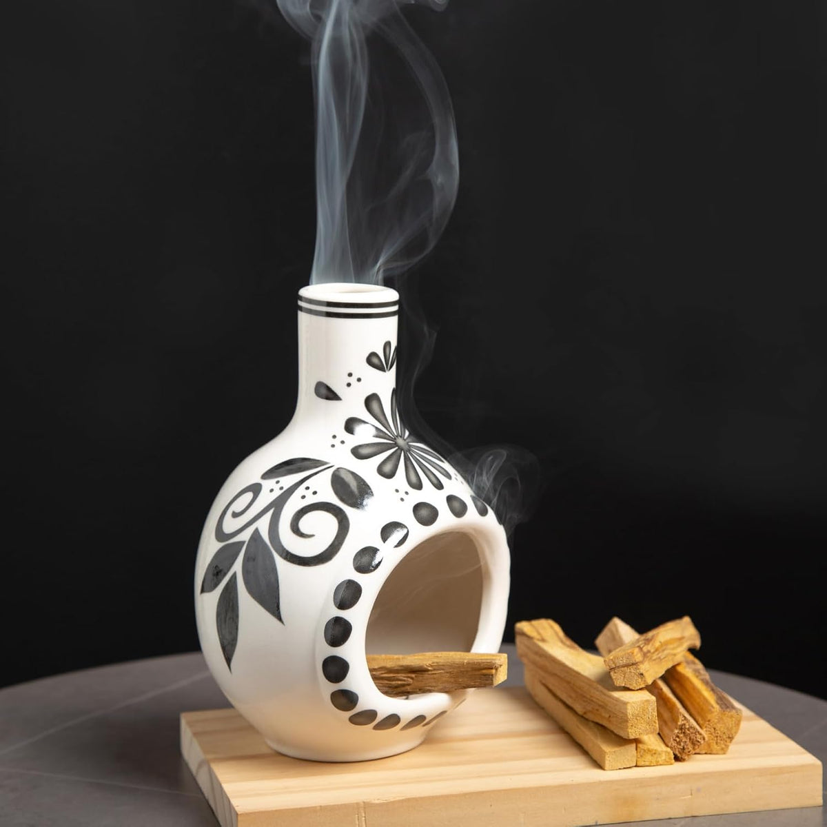 Palo Santo Holder, Mini Chimney Incense Bowl for Sage & Cones