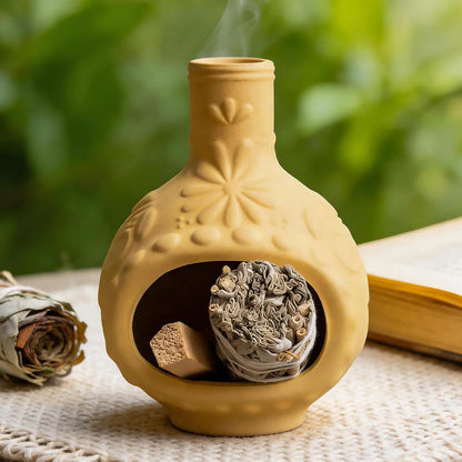 Palo Santo Holder, Mini Chimney Incense Bowl for Sage & Cones