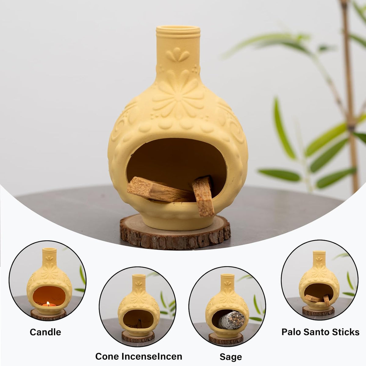 Palo Santo Holder, Mini Chimney Incense Bowl for Sage & Cones