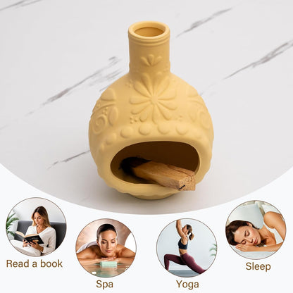 Palo Santo Holder, Mini Chimney Incense Bowl for Sage & Cones