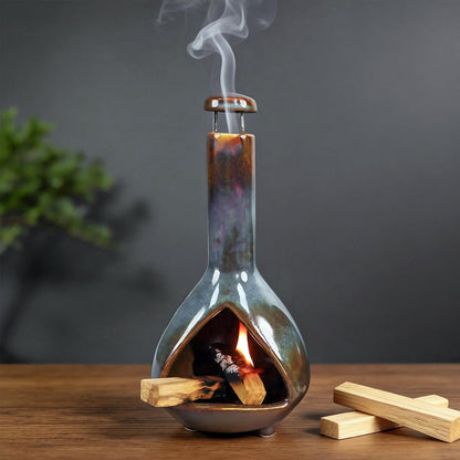 Palo Santo Holder, Mini Chimney Incense Bowl for Sage & Cones