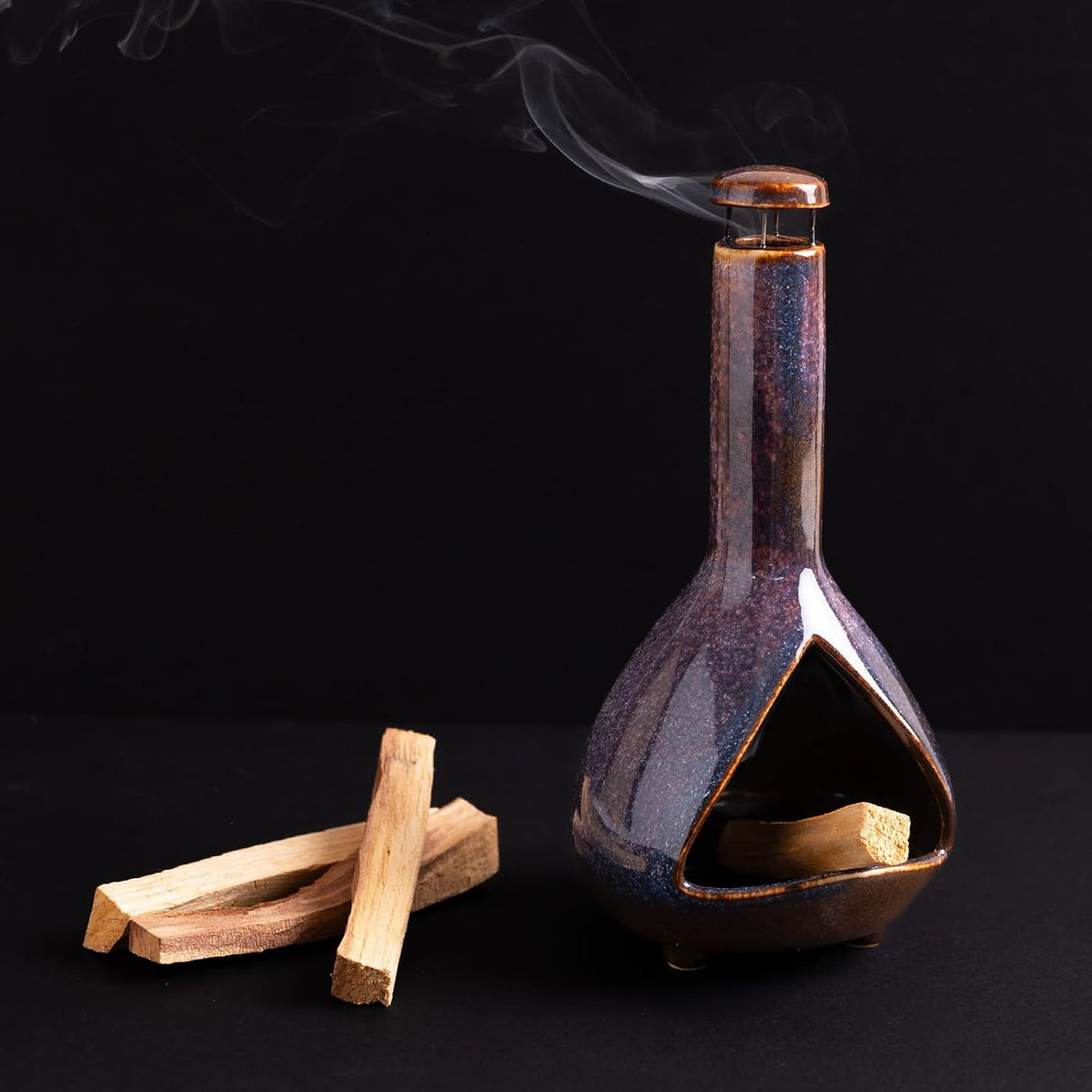 Palo Santo Holder, Mini Chimney Incense Bowl for Sage & Cones