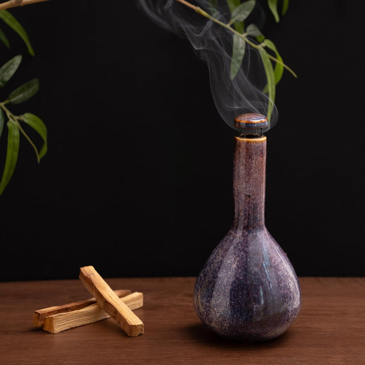 Palo Santo Holder, Mini Chimney Incense Bowl for Sage & Cones