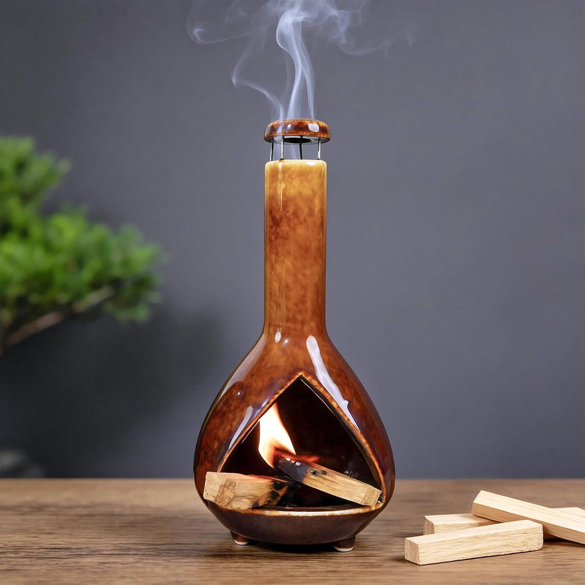Palo Santo Holder, Mini Chimney Incense Bowl for Sage & Cones