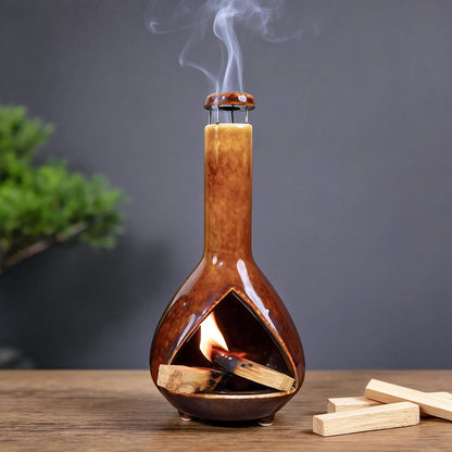 Palo Santo Holder, Mini Chimney Incense Bowl for Sage & Cones