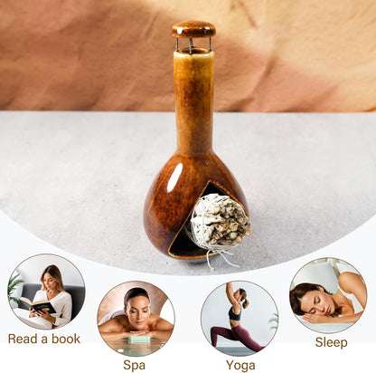 Palo Santo Holder, Mini Chimney Incense Bowl for Sage & Cones