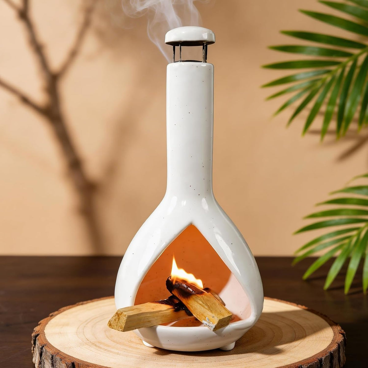 Palo Santo Holder, Mini Chimney Incense Bowl for Sage & Cones