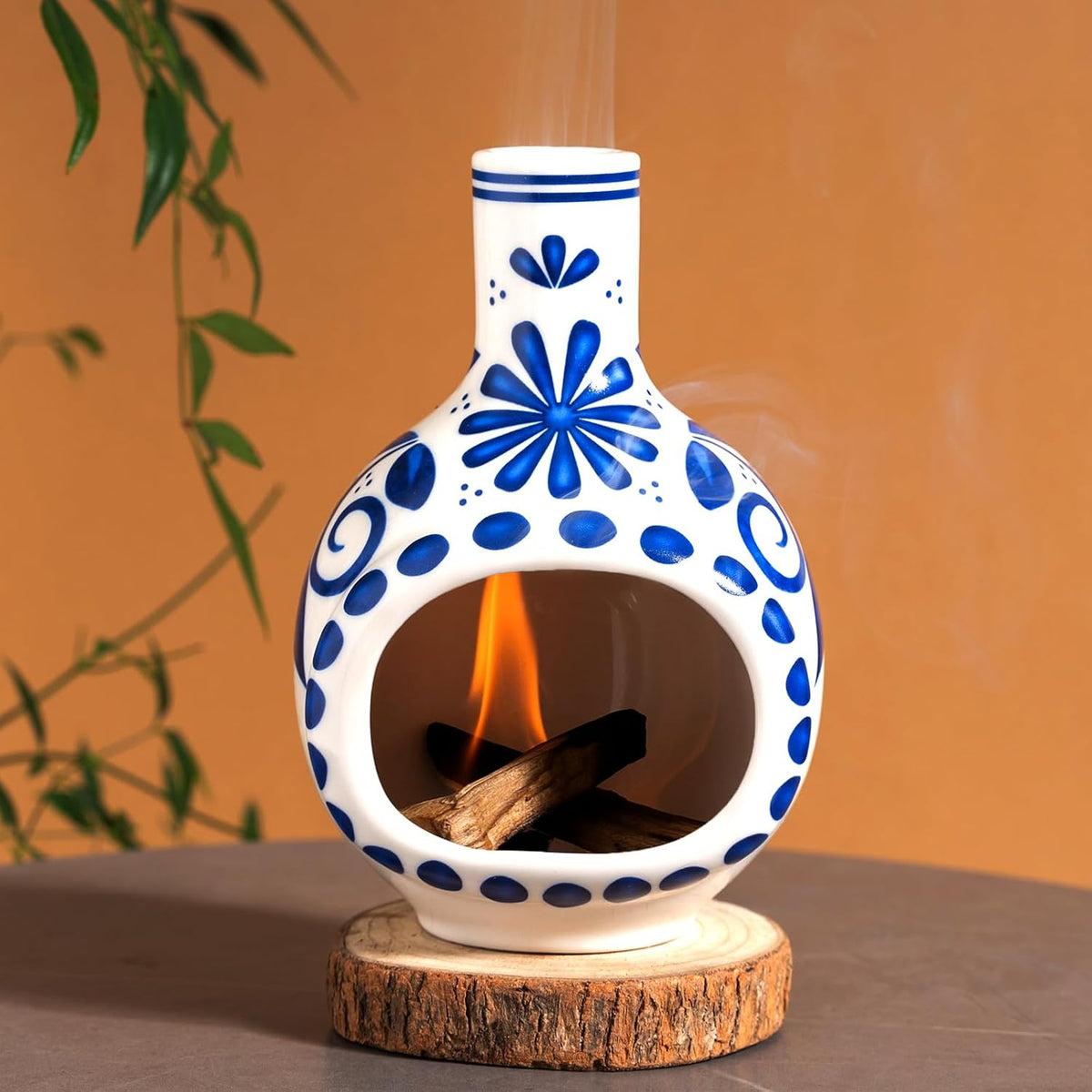 Palo Santo Holder, Mini Chimney Incense Bowl for Sage & Cones