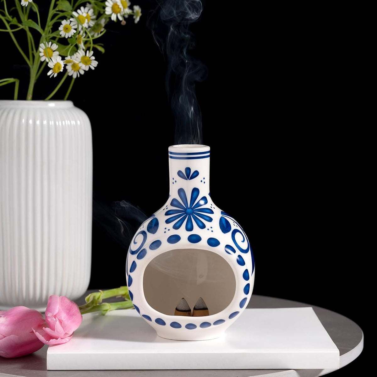 Palo Santo Holder, Mini Chimney Incense Bowl for Sage & Cones