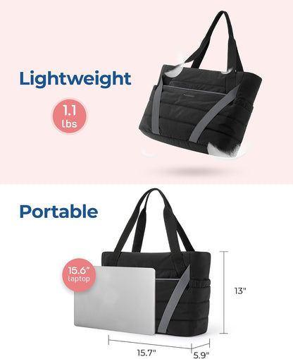 Tote Bag for Women with Zipper and Yoga Mat Straps