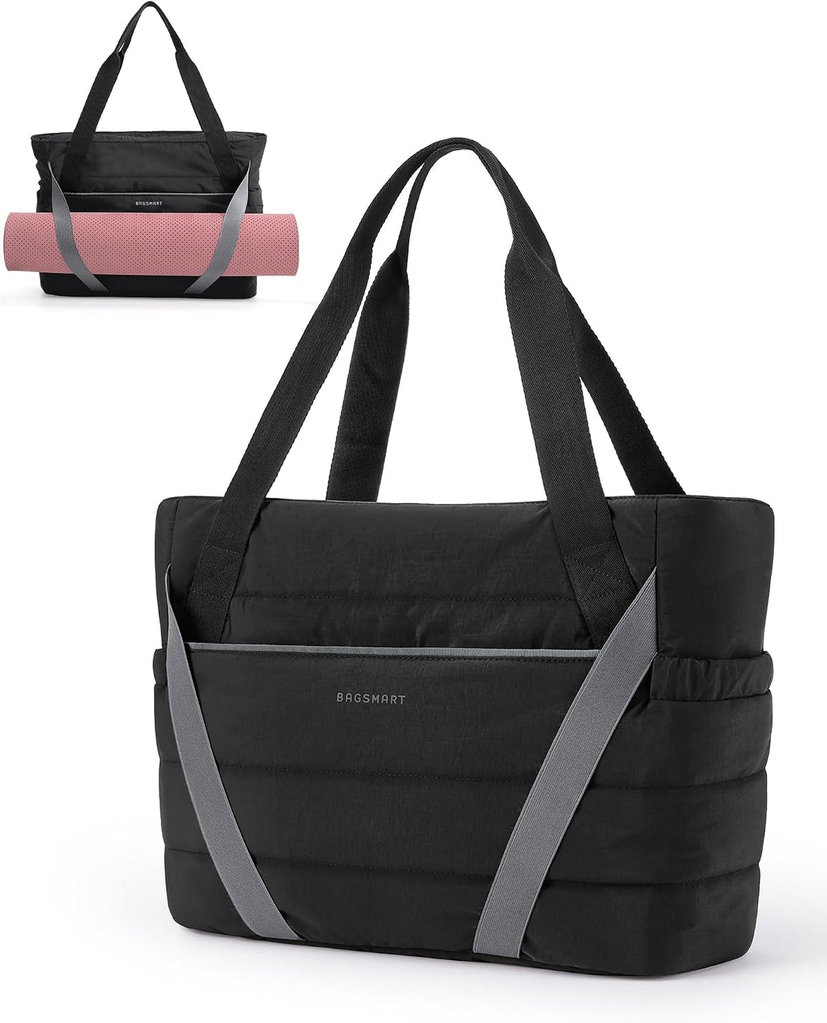 Tote Bag for Women with Zipper and Yoga Mat Straps