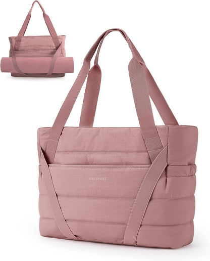 Tote Bag for Women with Zipper and Yoga Mat Straps