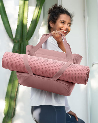 Tote Bag for Women with Zipper and Yoga Mat Straps