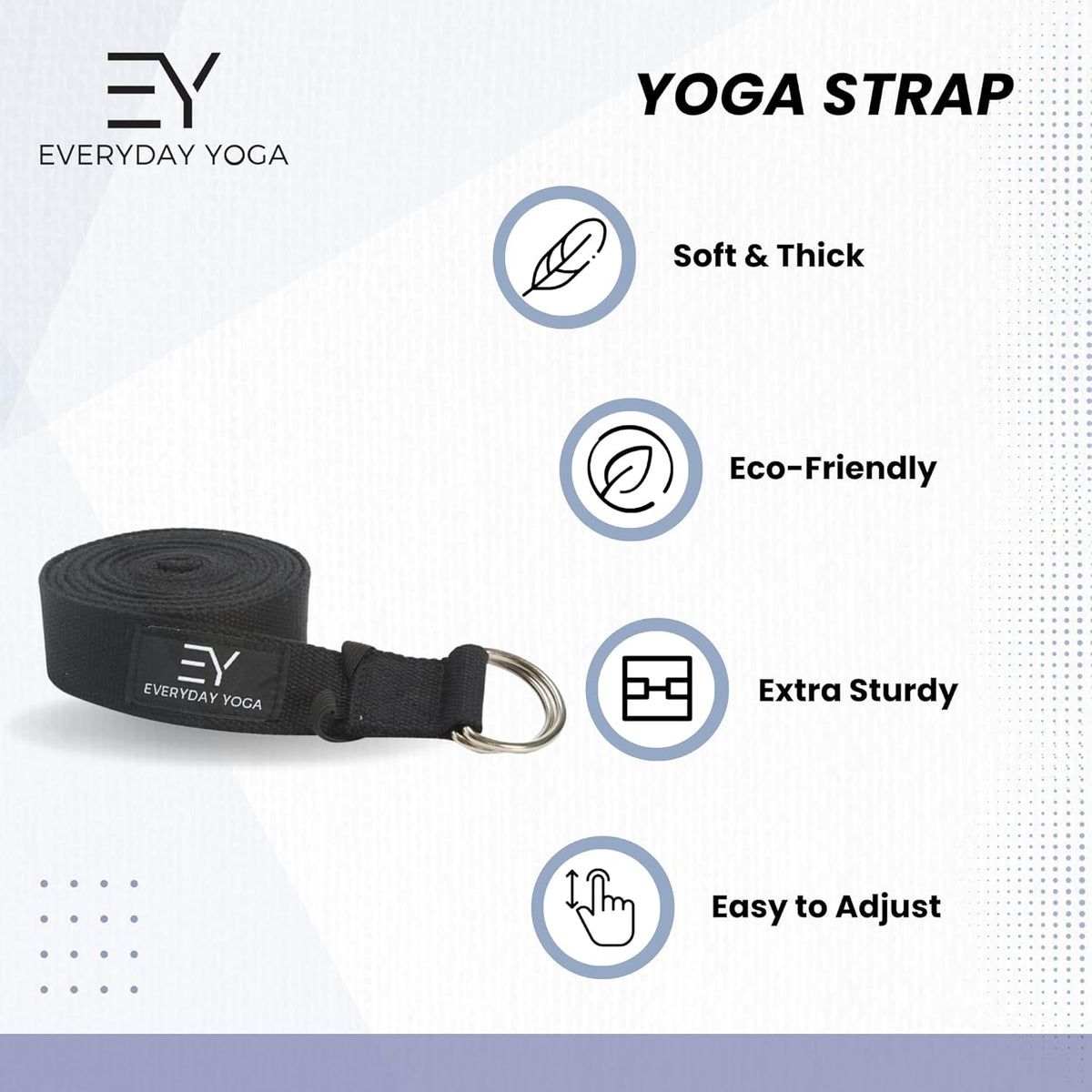 Bolster and Yoga Strap Set, Rectangular Meditation Pillow, Firm Support for Restorative Yoga - Peacock - 10ft Length