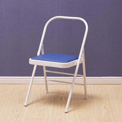 Iyengar Yoga Chair,Metal Frame,Backless Yoga Auxiliary Chair Foldable, Double Beam Yoga Chair with PU Cushion, Double Beam Design,Black