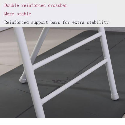 Iyengar Yoga Chair,Metal Frame,Backless Yoga Auxiliary Chair Foldable, Double Beam Yoga Chair with PU Cushion, Double Beam Design,Black