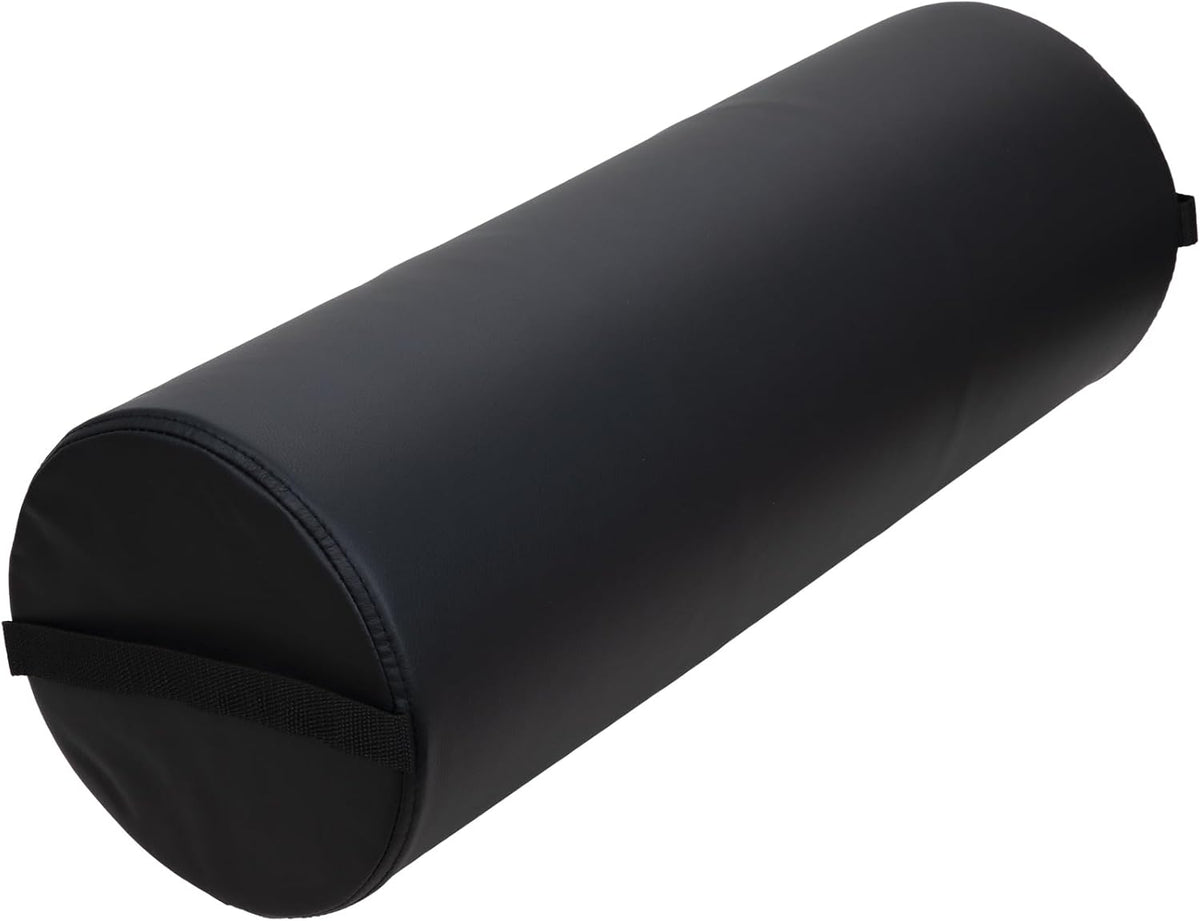 ForPro Jumbo Full Round Massage Table Bolster Pillow, 26" L x 9" R, Black