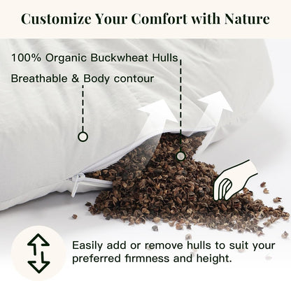 Meditation Cushion Set – Zafu Yoga Floor Pillow with Knee Support Pads, Buckwheat Hull Filling, Carry Bag & Zabuton-Style Base