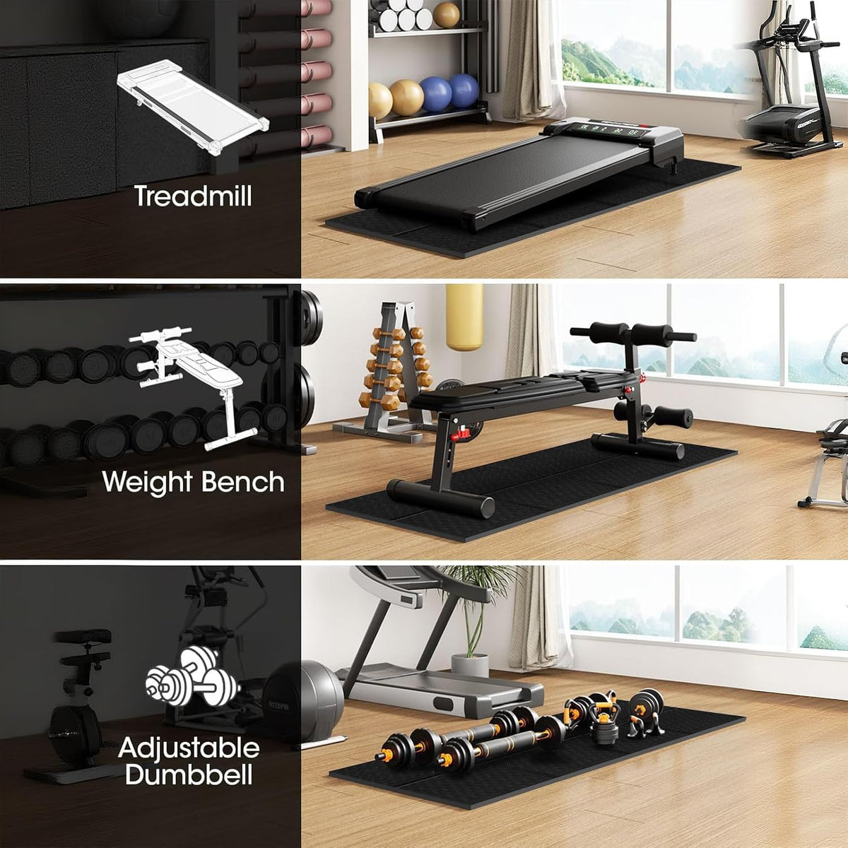 Walking Pad Treadmill Mat for Carpet - 55.1"x23.6",0.2"