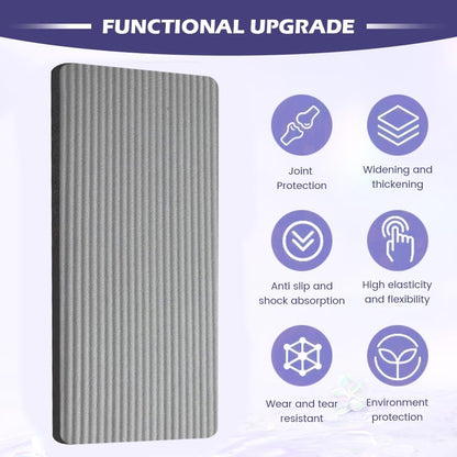 Yoga Knee Pad,Thick 0.59''(15mm) High Density Foam NBR Material Yoga Knee Cushion,Clear Up Pain During Exercise,Exercise Pads for Knees Elbows Wrist,for Pilates and Planks(24x10x0.59inch,Grey)