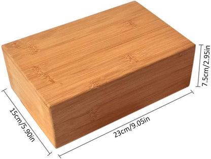 Bamboo Yoga Block (2 PCS), Bamboo Handstand Block,Support Brick to Deepen Poses, Improve Strength and Aid Balance and Flexibility