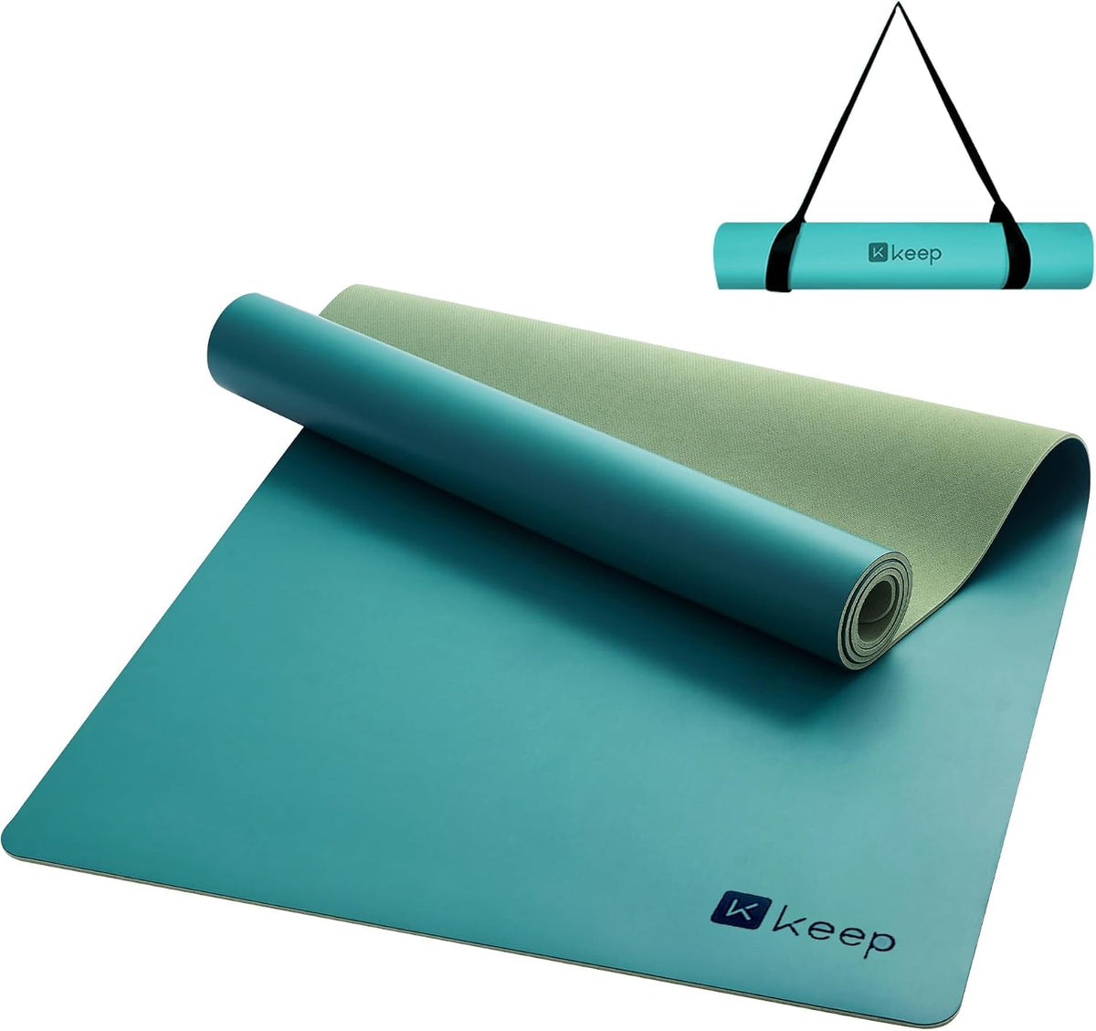 Rubber Yoga Mat - Professional Sweat Absorbent PU & Natural Rubber. Non Slip Workout Mats for Women & Men, 5mm Thick, 72"x26" Extra Long Wide Pad for Hot Yoga, Pilates, HIIT, Home Gym - Strap Included