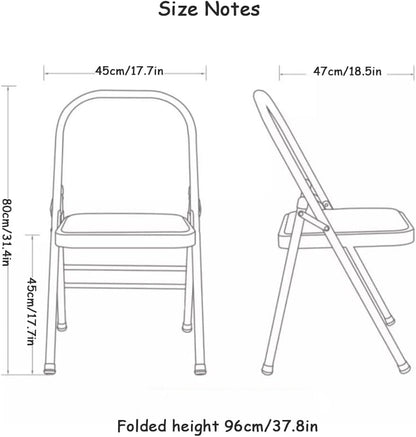 Yoga Auxiliary Chair Backless Folding Chair Metal Folding Flexibility Exercise Chair Balance Handstand Training Tool for Back Pain Relieving Black