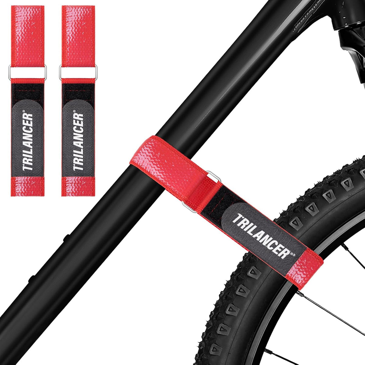 Bike Rack Straps with Extra-Wide Silicone Anti-Slip Coating, 29.5'' x 1.5''