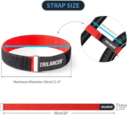 Bike Rack Straps with Extra-Wide Silicone Anti-Slip Coating, 29.5'' x 1.5''
