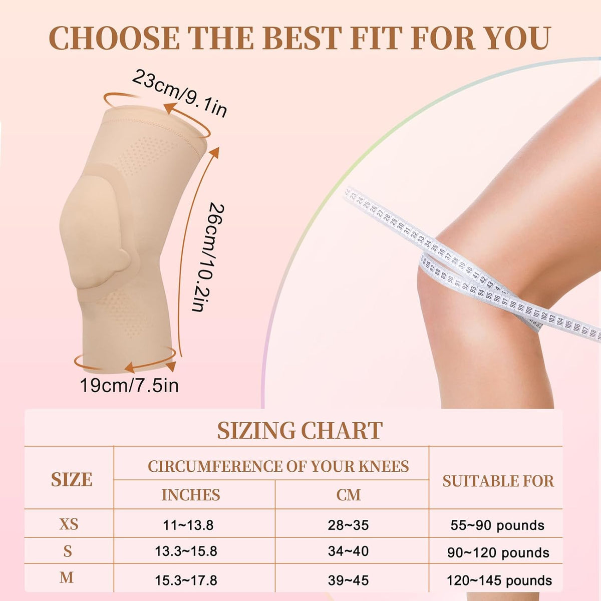 Ultra-thin Dance Knee Sleeves with Gel Pads for Dance, Ballet, Yoga, Cheerleading, Leg Sleeves for Girls，Gift Idea