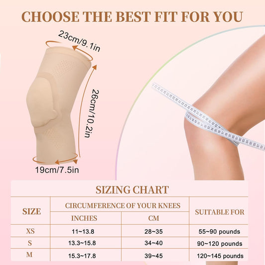 Ultra-thin Dance Knee Sleeves with Gel Pads for Dance, Ballet, Yoga, Cheerleading, Leg Sleeves for Girls，Gift Idea