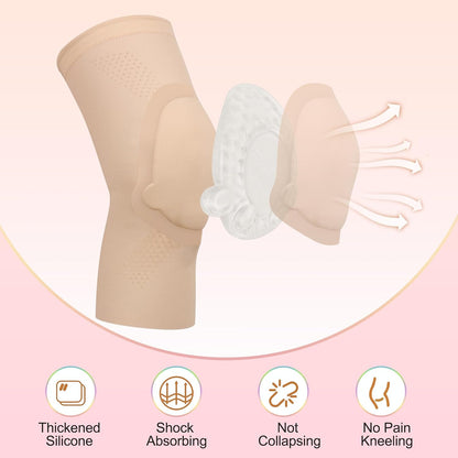 Ultra-thin Dance Knee Sleeves with Gel Pads for Dance, Ballet, Yoga, Cheerleading, Leg Sleeves for Girls，Gift Idea