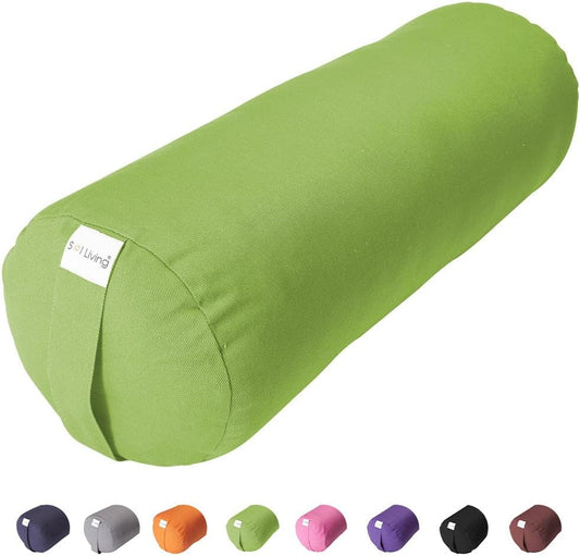 Cylindrical Yoga Bolster Meditation Pillow, Extra Firm Cotton