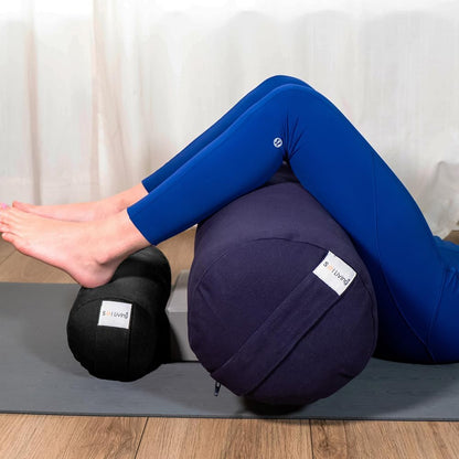 Cylindrical Yoga Bolster Meditation Pillow, Extra Firm Cotton