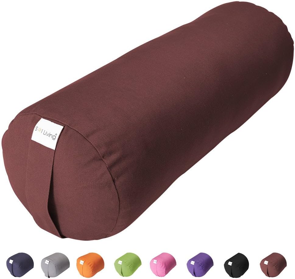 Cylindrical Yoga Bolster Meditation Pillow, Extra Firm Cotton