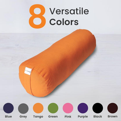Cylindrical Yoga Bolster Meditation Pillow, Extra Firm Cotton