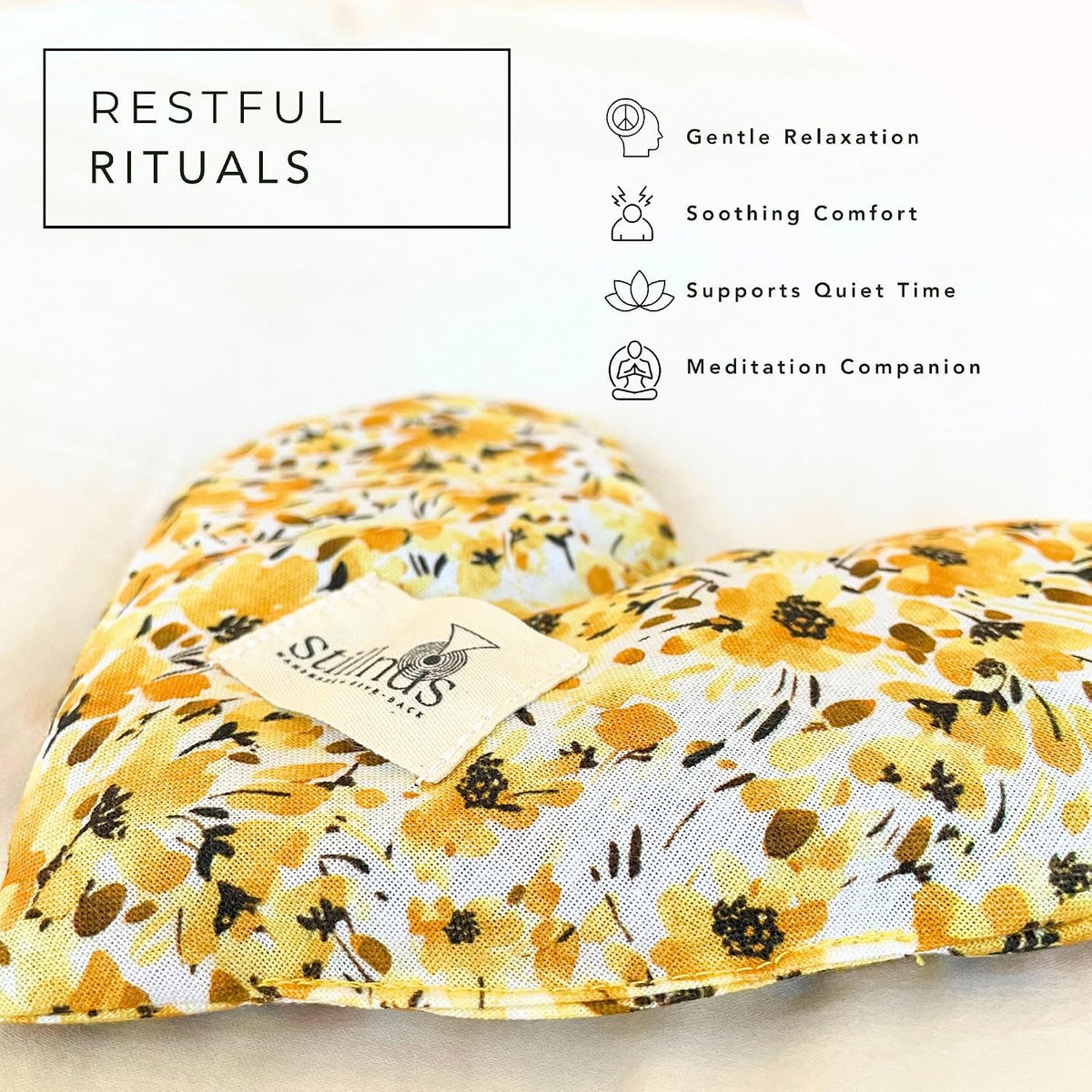 Weighted Heart Eye Pillow & Eye Mask – Gift for Women, Sunny