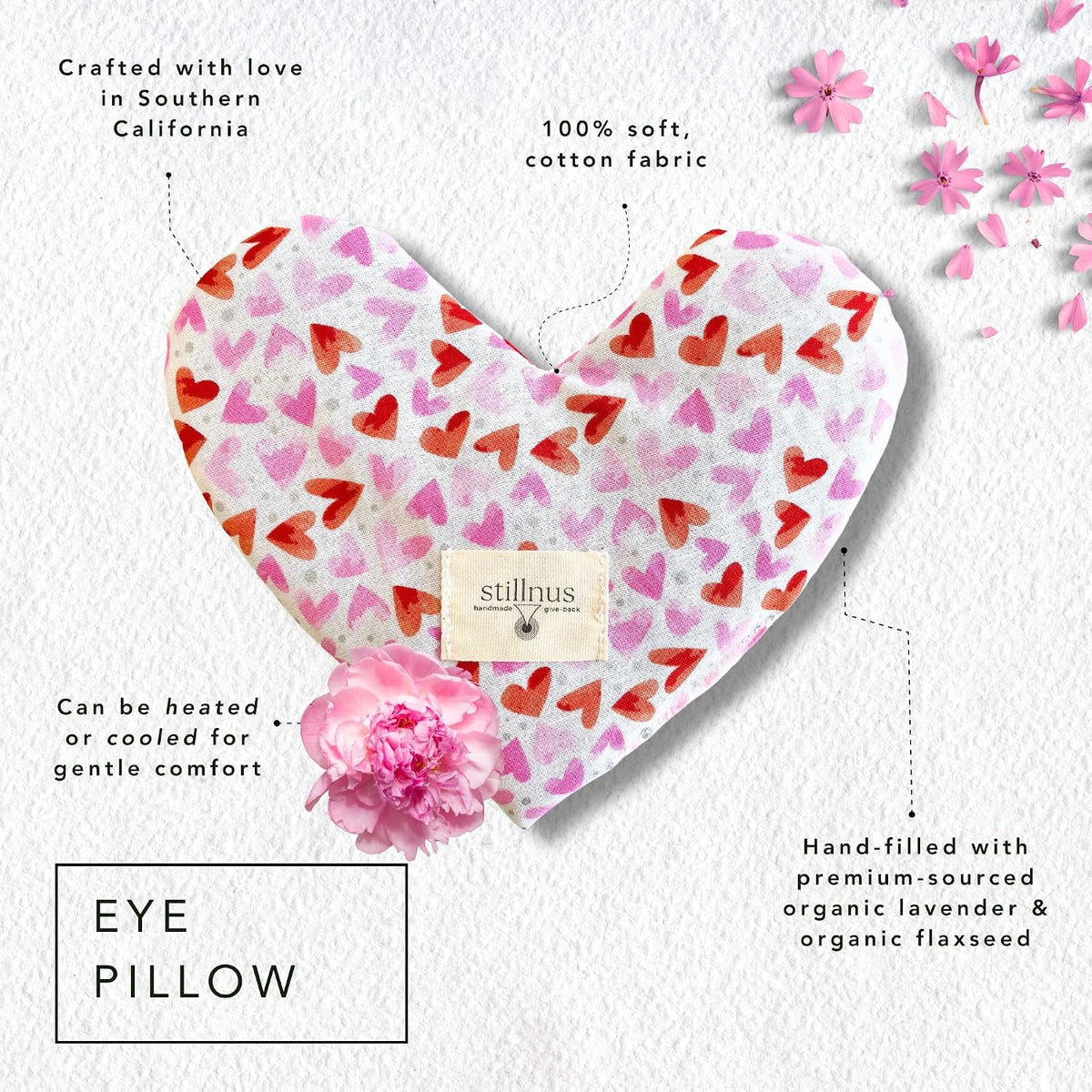 Weighted Heart Eye Pillow & Eye Mask – Gift for Women, Sunny
