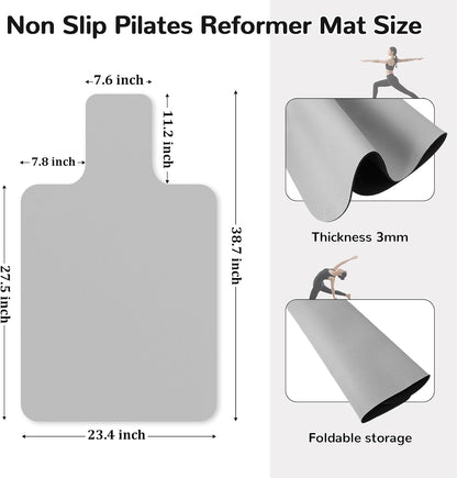 Non-Slip Pilates Reformer Mat Cover, 39 x 23” Pilates Towel Mat