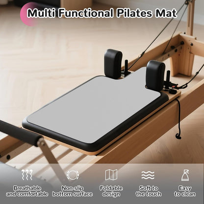 Non-Slip Pilates Reformer Mat Cover, 39 x 23” Pilates Towel Mat