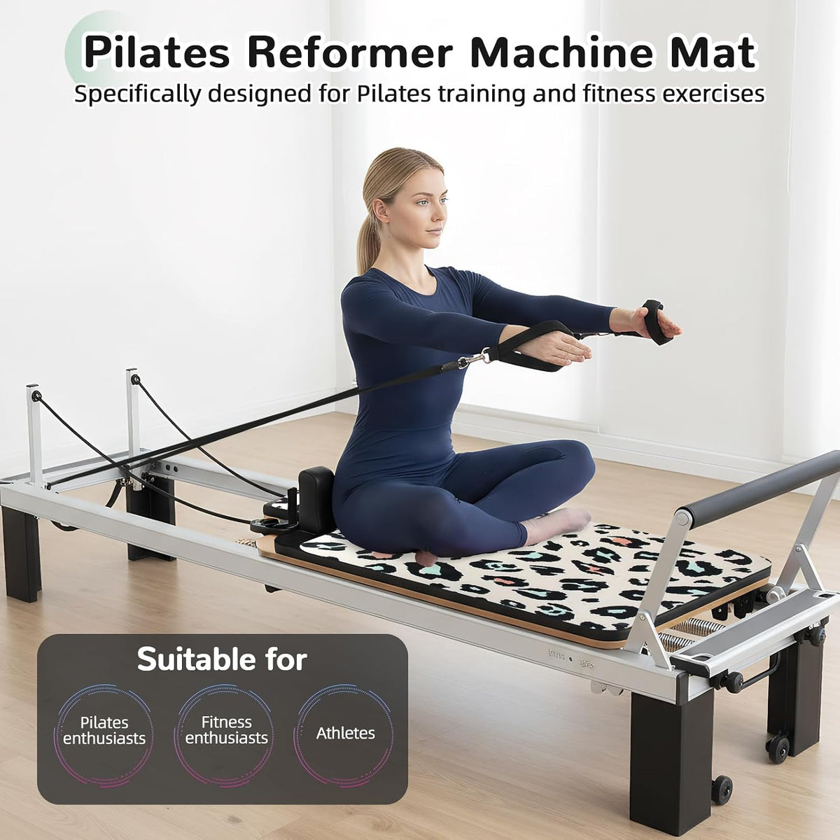 Non-Slip Pilates Reformer Mat Cover, 39 x 23” Pilates Towel Mat