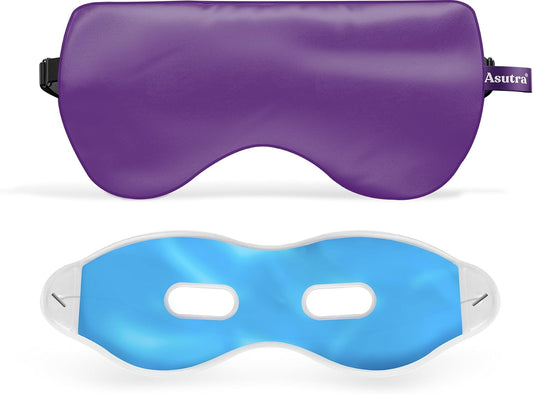 ASUTRA Silk Eye Pillow for Sleep, Purple - Filled w/Lavender (One Size)