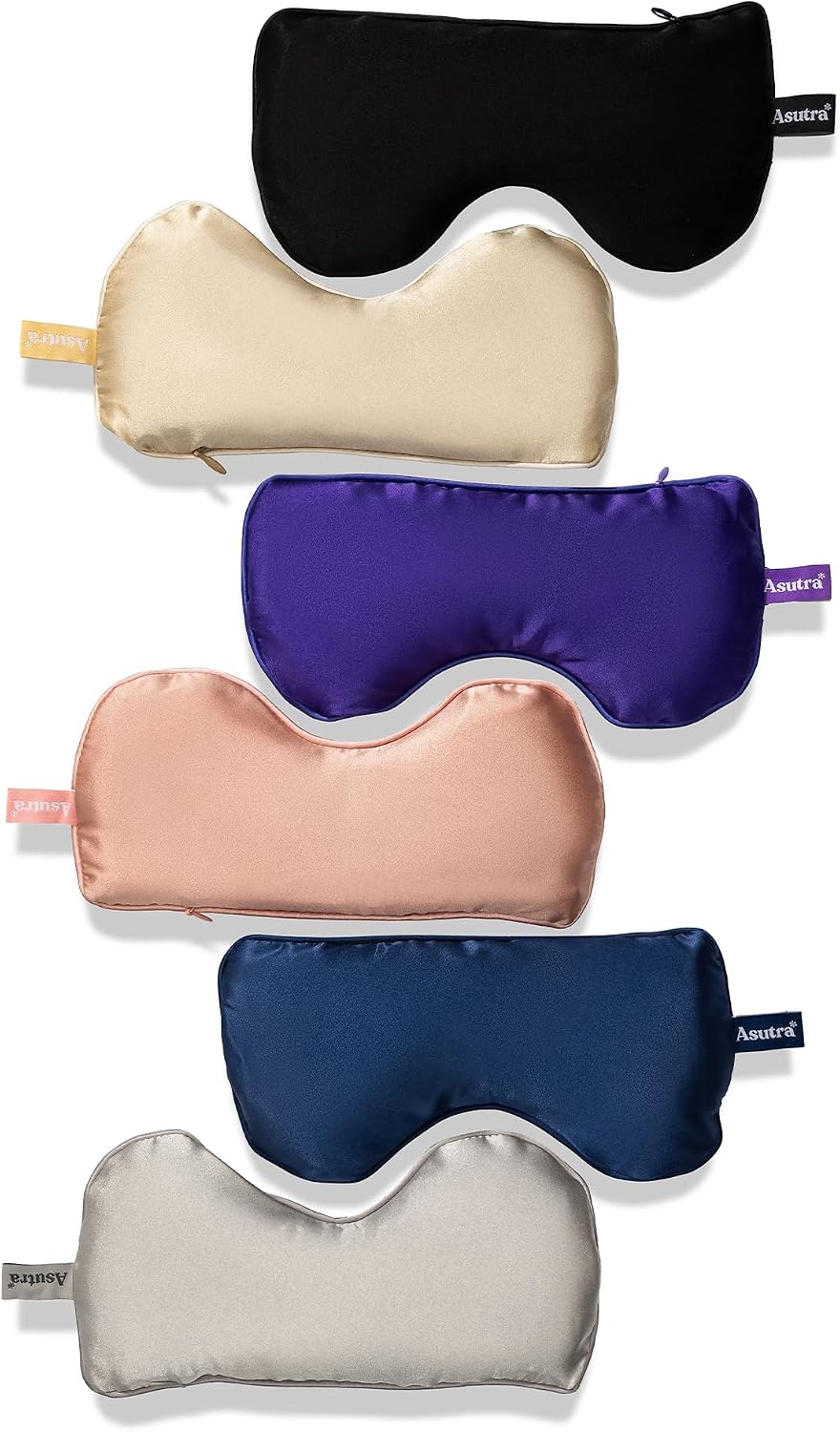 ASUTRA Silk Eye Pillow for Sleep, Purple - Filled w/Lavender (One Size)