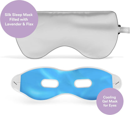 ASUTRA Silk Eye Pillow for Sleep, Purple - Filled w/Lavender (One Size)
