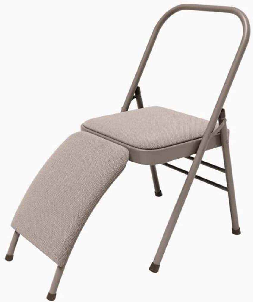 Yoga Auxiliary Chair Backless Yoga Chair Portable Folding Yoga Chair with Non-Slip Feet Covers for Flexibility Strength Balance Handstand Training