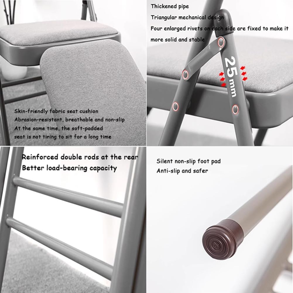 Yoga Auxiliary Chair Backless Yoga Chair Portable Folding Yoga Chair with Non-Slip Feet Covers for Flexibility Strength Balance Handstand Training