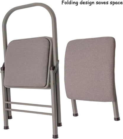 Yoga Auxiliary Chair Backless Yoga Chair Portable Folding Yoga Chair with Non-Slip Feet Covers for Flexibility Strength Balance Handstand Training