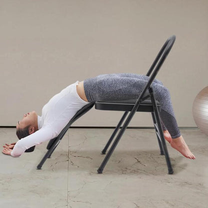 Yoga Auxiliary Chair Backless Yoga Chair Portable Folding Yoga Chair with Non-Slip Feet Covers for Flexibility Strength Balance Handstand Training
