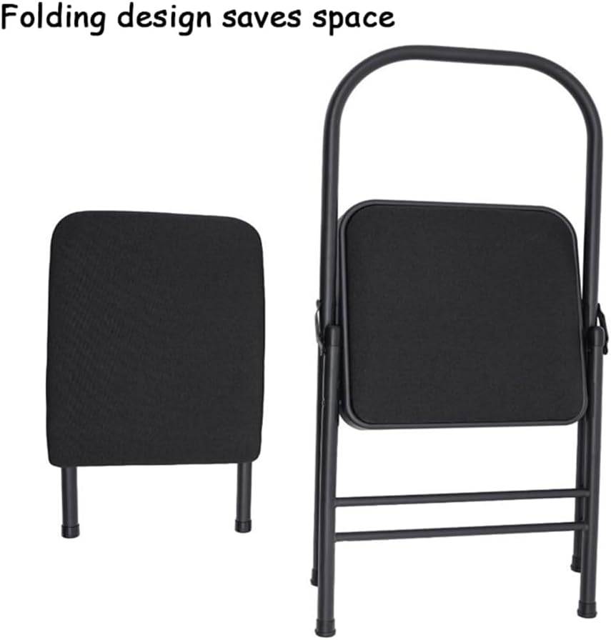 Yoga Auxiliary Chair Backless Yoga Chair Portable Folding Yoga Chair with Non-Slip Feet Covers for Flexibility Strength Balance Handstand Training