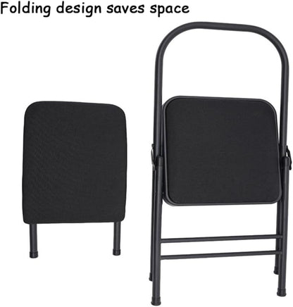 Yoga Auxiliary Chair Backless Yoga Chair Portable Folding Yoga Chair with Non-Slip Feet Covers for Flexibility Strength Balance Handstand Training